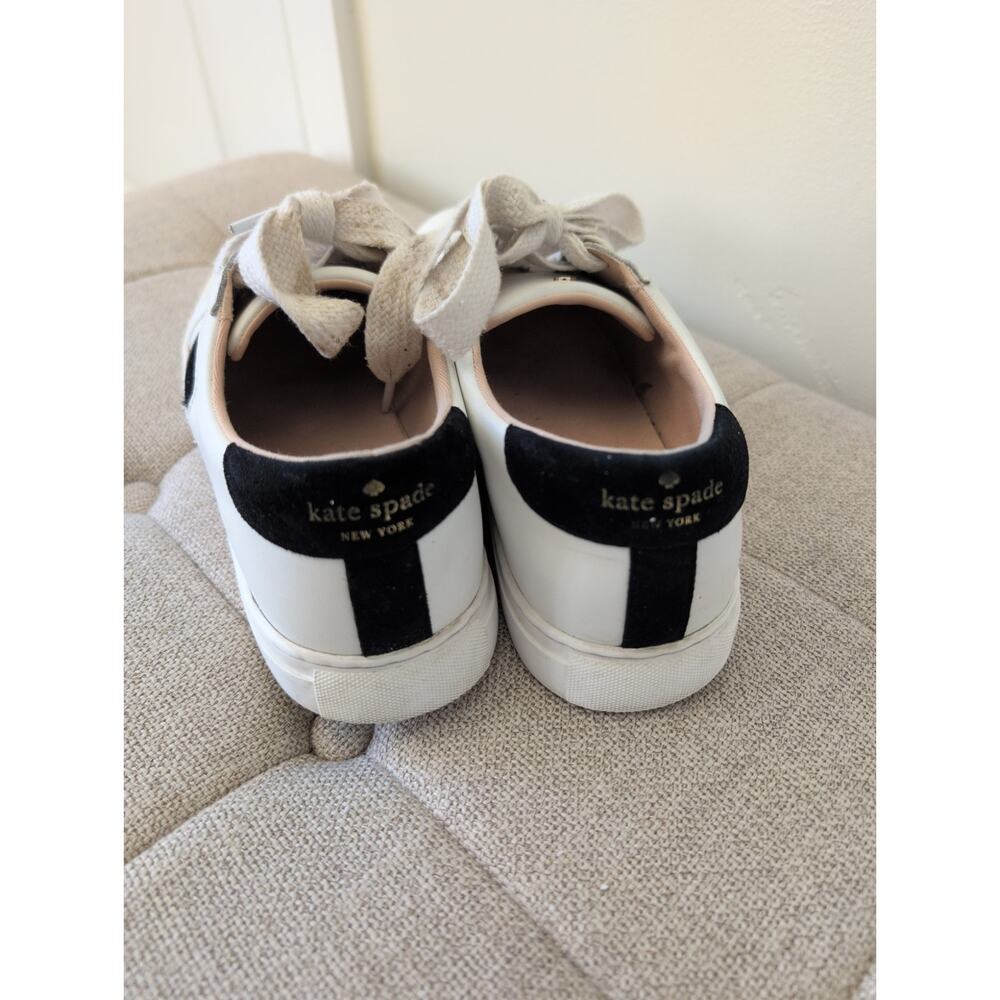Kate Spade New York Fez Sneakers Optic White/Black Spade Logo 8 - Picture 5 of 7